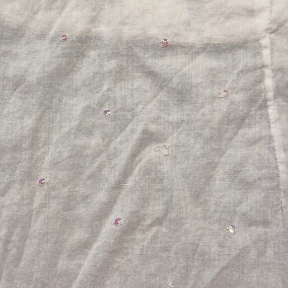 Letarte Swim Cover Up Sheer Sequin Boho Cottage Coastal Hippie Beachy White M/L - Picture 6 of 10